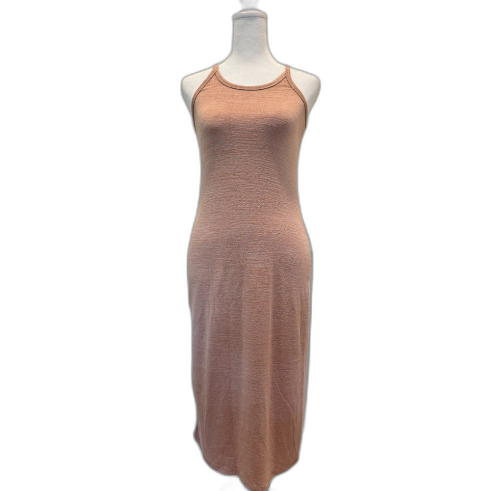 Leith high-neck heathered knit bodycon midi dress M